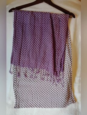 Pretty Purple Polka Dot Ombre Scarf Long Soft Lightweight